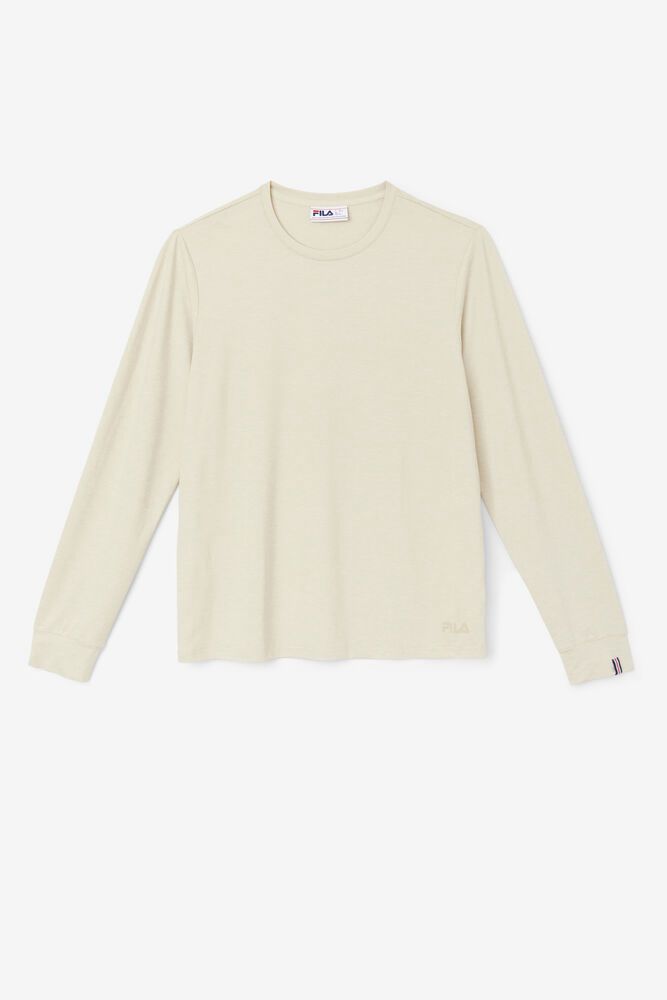 Fila Commuter Long Sleeve T-Shirt Beige - Mens - 47310JITF